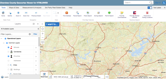 Cherokee County Georgia GIS for Genealogy